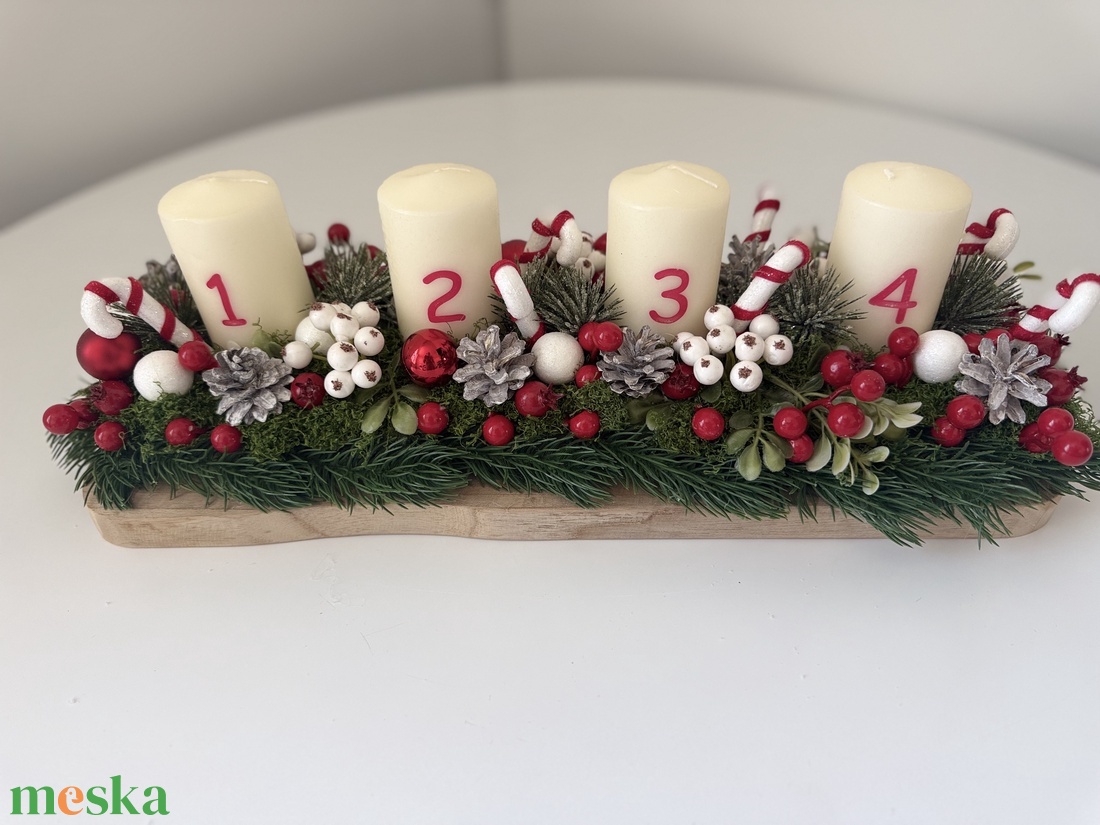 Karácsonyi emlék - adventi asztaldísz - karácsony - adventi díszek - adventi koszorú - Meska.hu