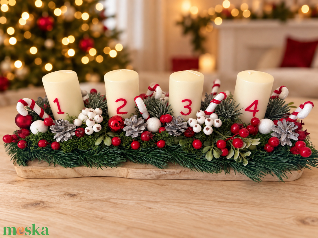 Karácsonyi emlék - adventi asztaldísz - karácsony - adventi díszek - adventi koszorú - Meska.hu