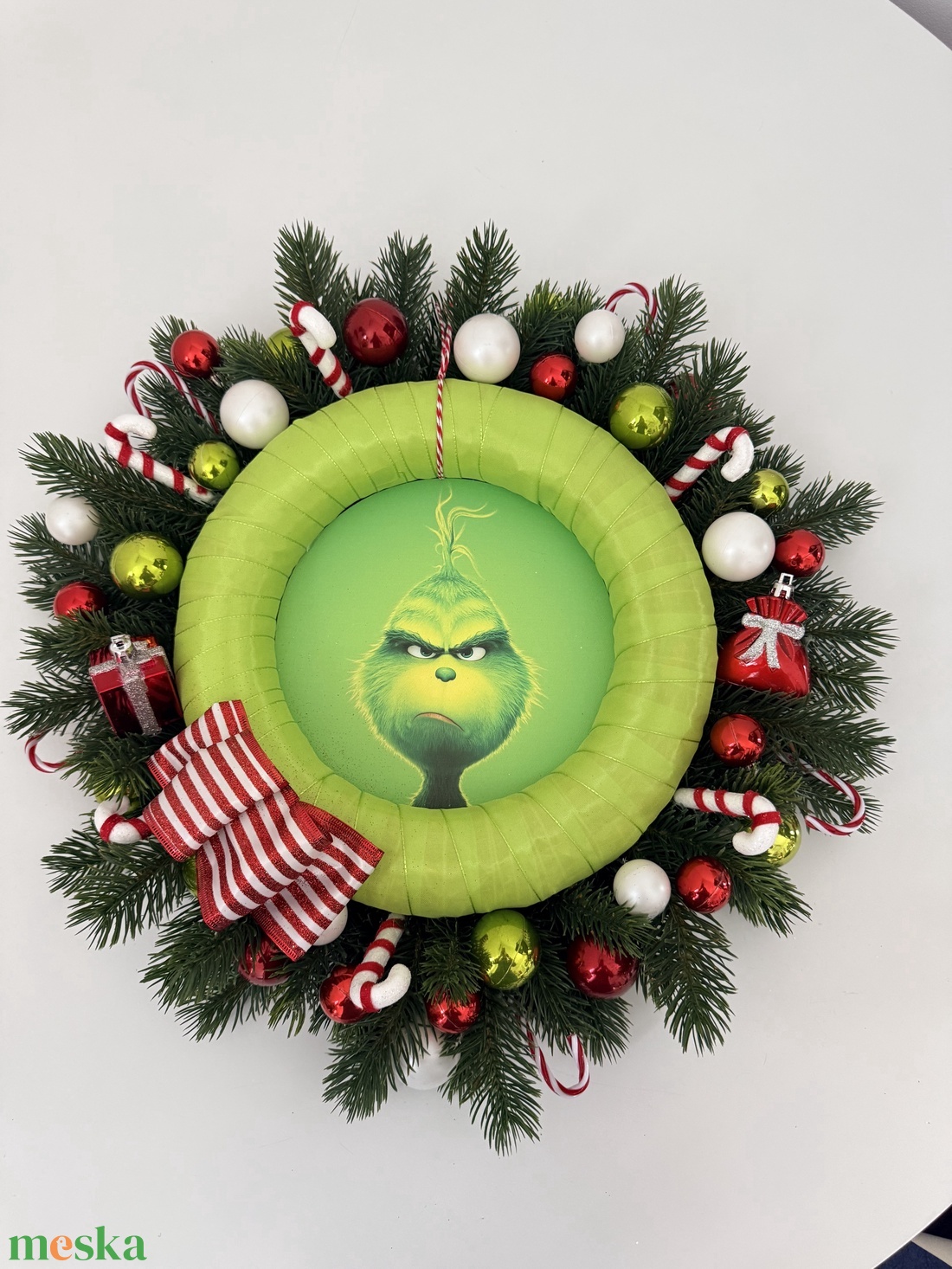 Grincs karácsonyi csínytevése � ünnepi kopogtató - karácsony - adventi díszek - adventi ajtódísz - Meska.hu