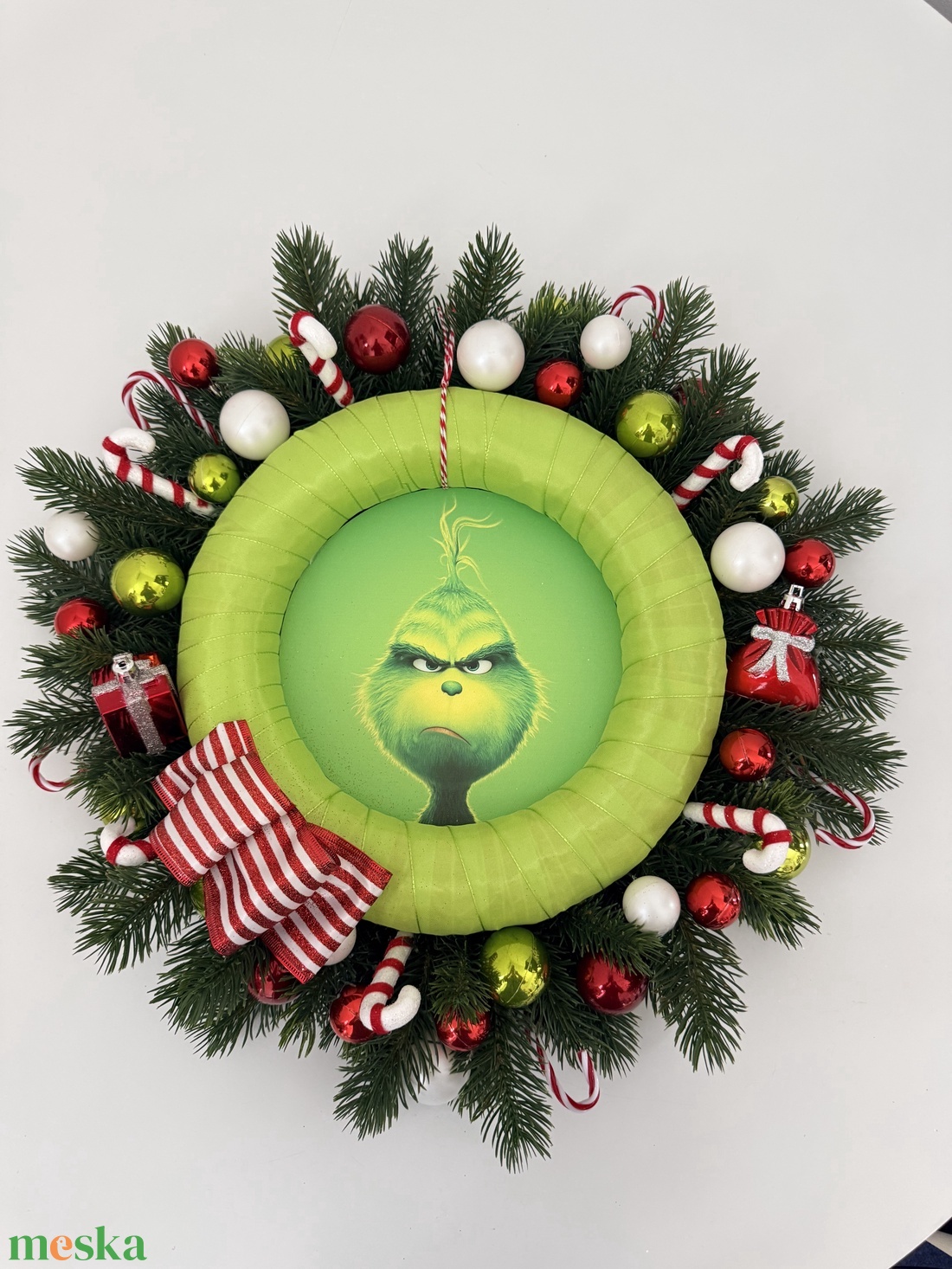 Grincs karácsonyi csínytevése � ünnepi kopogtató - karácsony - adventi díszek - adventi ajtódísz - Meska.hu