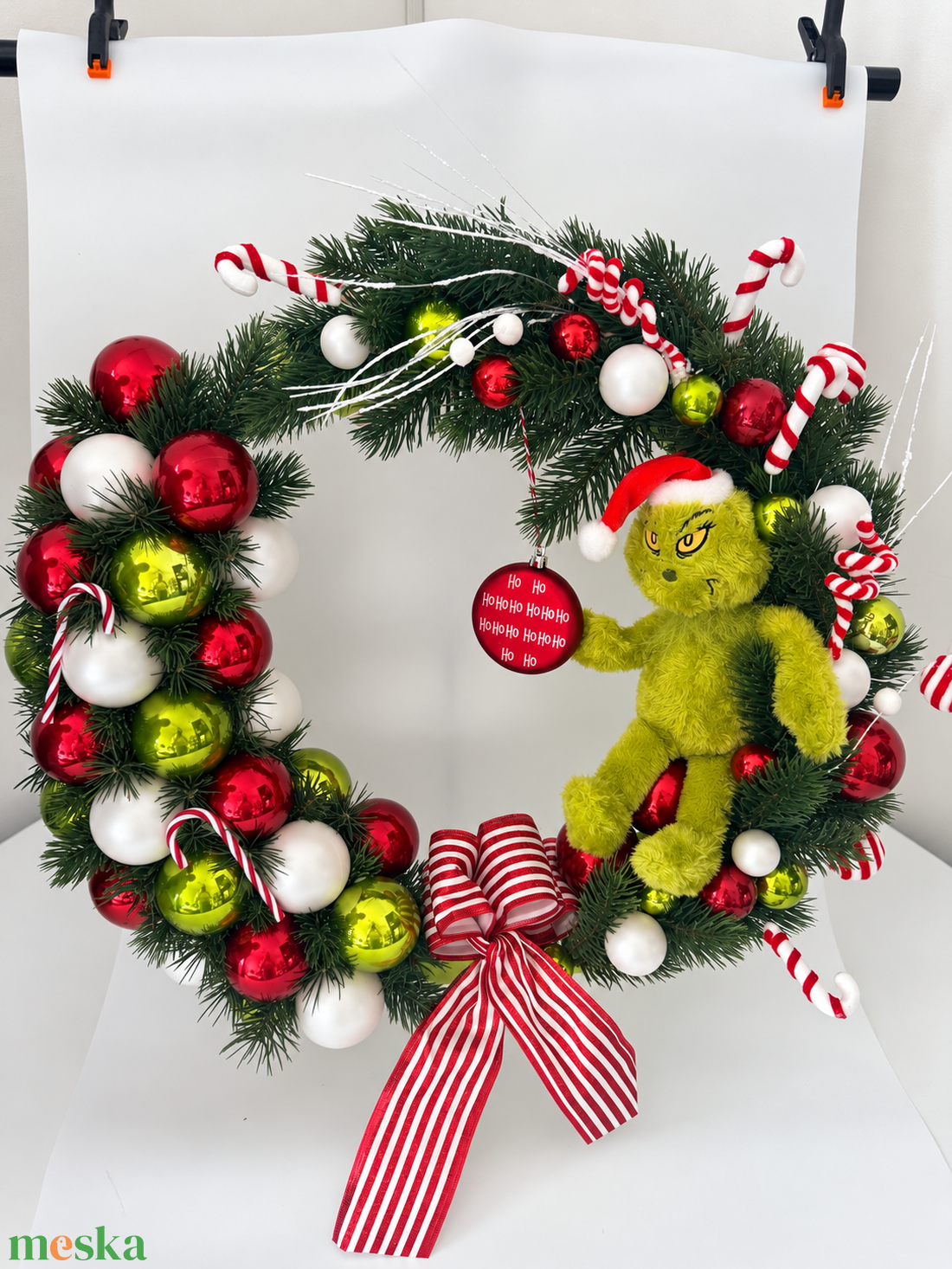 Grincs karácsonya � kézzel készített kopogtató - karácsony - adventi díszek - adventi ajtódísz - Meska.hu