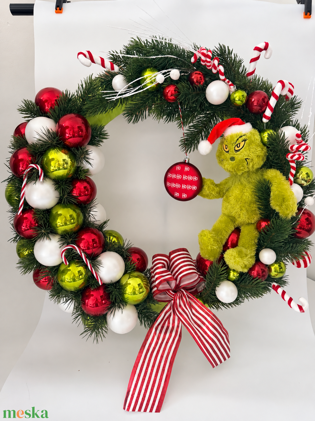 Grincs karácsonya � kézzel készített kopogtató - karácsony - adventi díszek - adventi ajtódísz - Meska.hu