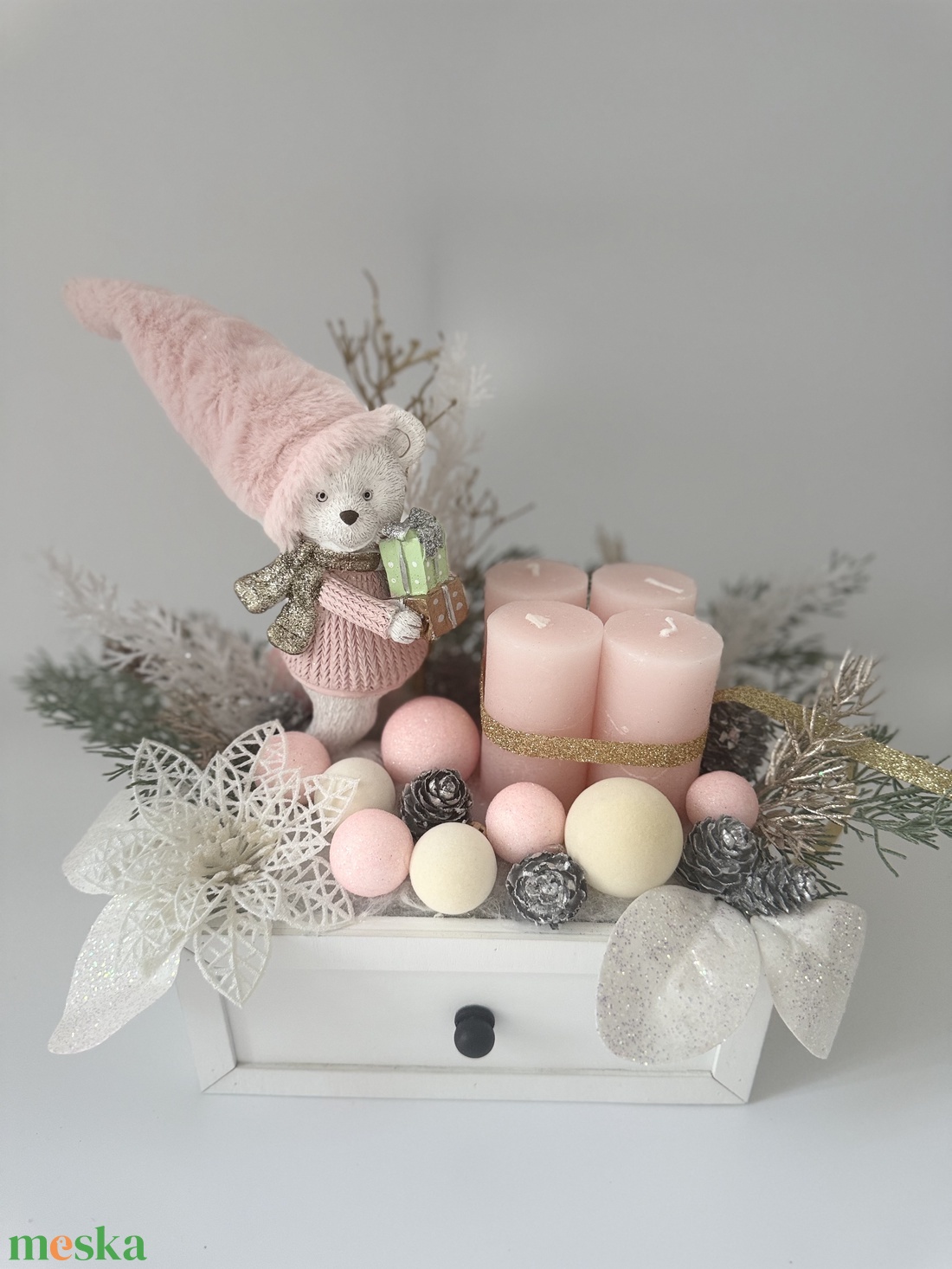 Macis adventi gyertyás asztaldísz - karácsony - adventi díszek - adventi koszorú - Meska.hu