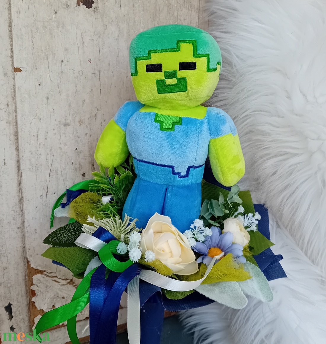 Ovis ballagási csokor - Minecraft  - otthon & életmód - dekoráció - virágdísz és tartó - csokor & virágdísz - Meska.hu