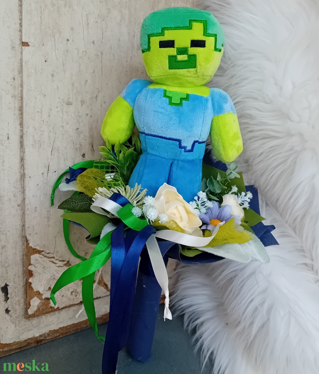 Ovis ballagási csokor - Minecraft  - otthon & életmód - dekoráció - virágdísz és tartó - csokor & virágdísz - Meska.hu