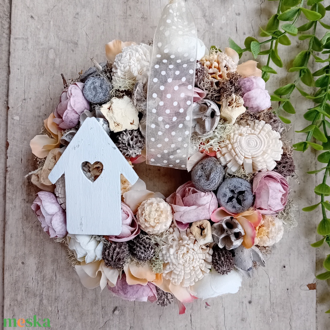 Mini tavaszi kopogtató - otthon & életmód - dekoráció - ajtó- és ablak dekoráció - ajtódísz & kopogtató - Meska.hu