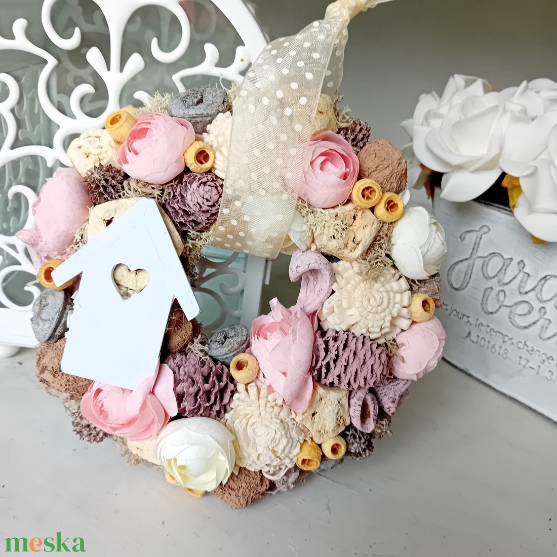 Mini tavaszi kopogtató - otthon & életmód - dekoráció - ajtó- és ablak dekoráció - ajtódísz & kopogtató - Meska.hu