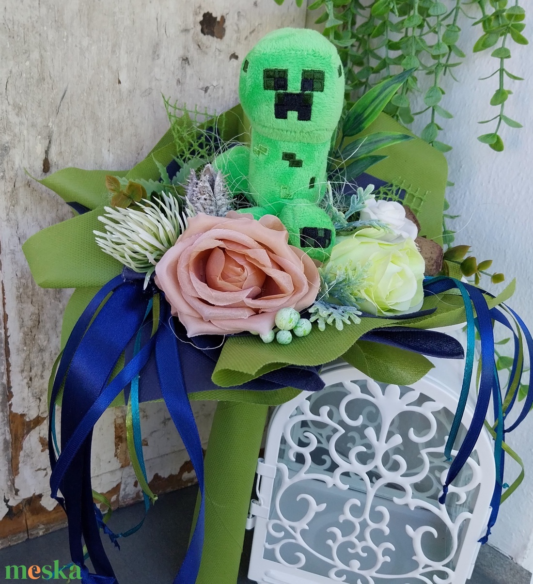 Ovis ballagási csokor - Minecraft  - otthon & életmód - virágdekoráció - virágok - virágcsokor - Meska.hu