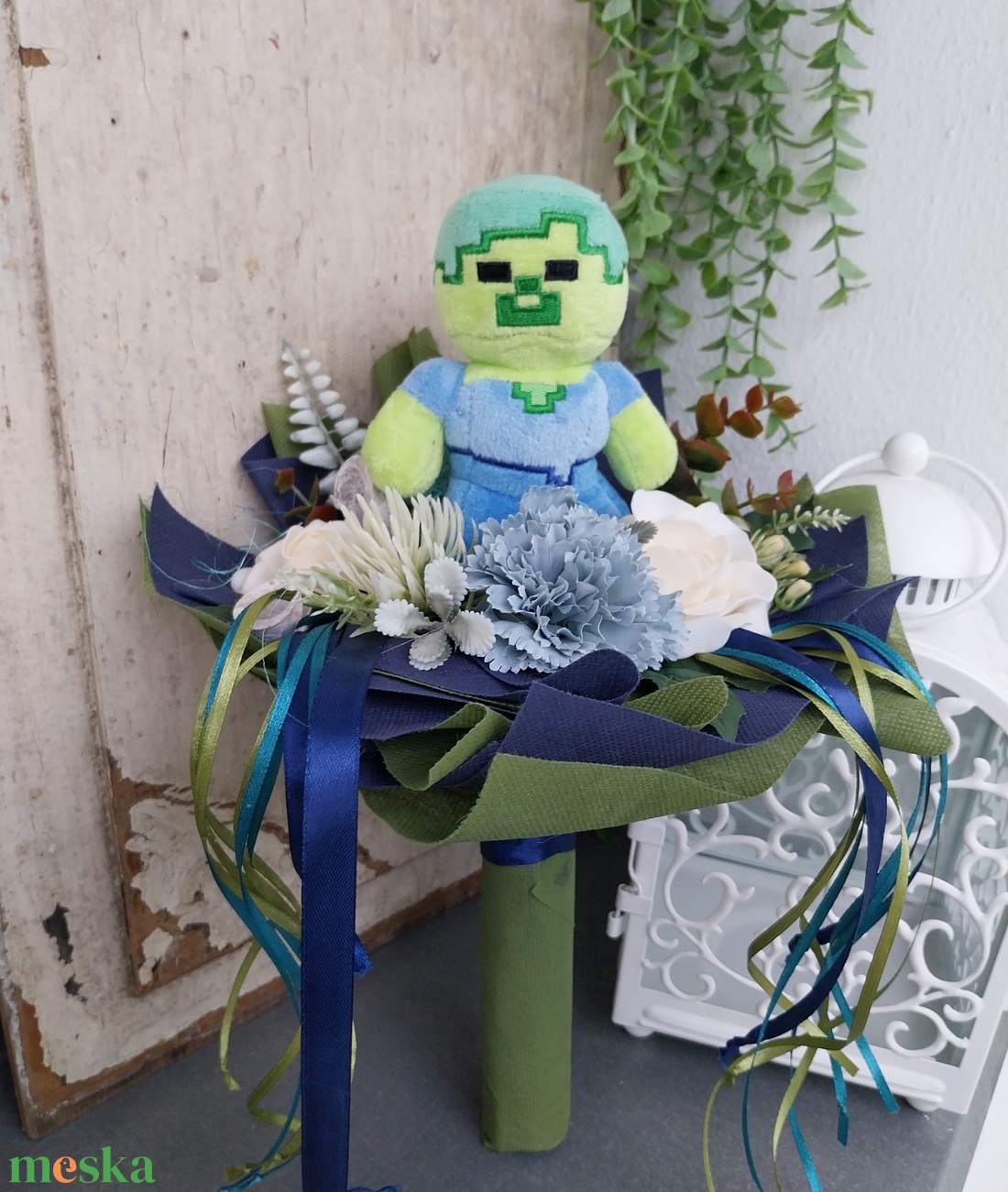 Ovis ballagási csokor - Minecraft  - otthon & életmód - virágdekoráció - virágok - virágcsokor - Meska.hu