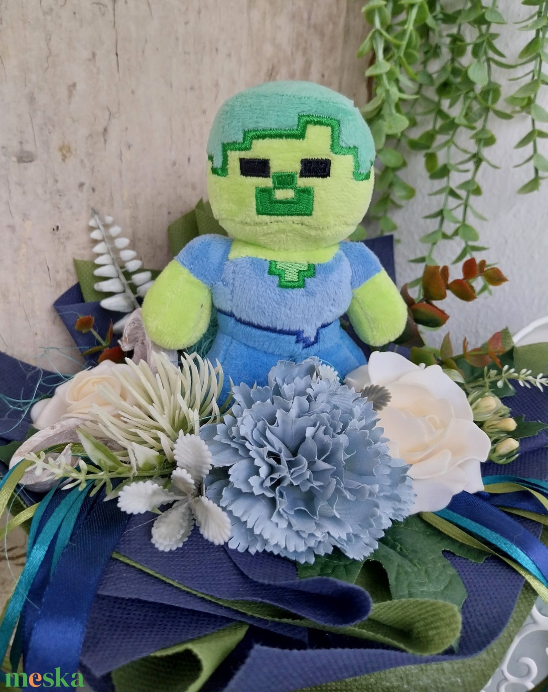 Ovis ballagási csokor - Minecraft  - otthon & életmód - virágdekoráció - virágok - virágcsokor - Meska.hu