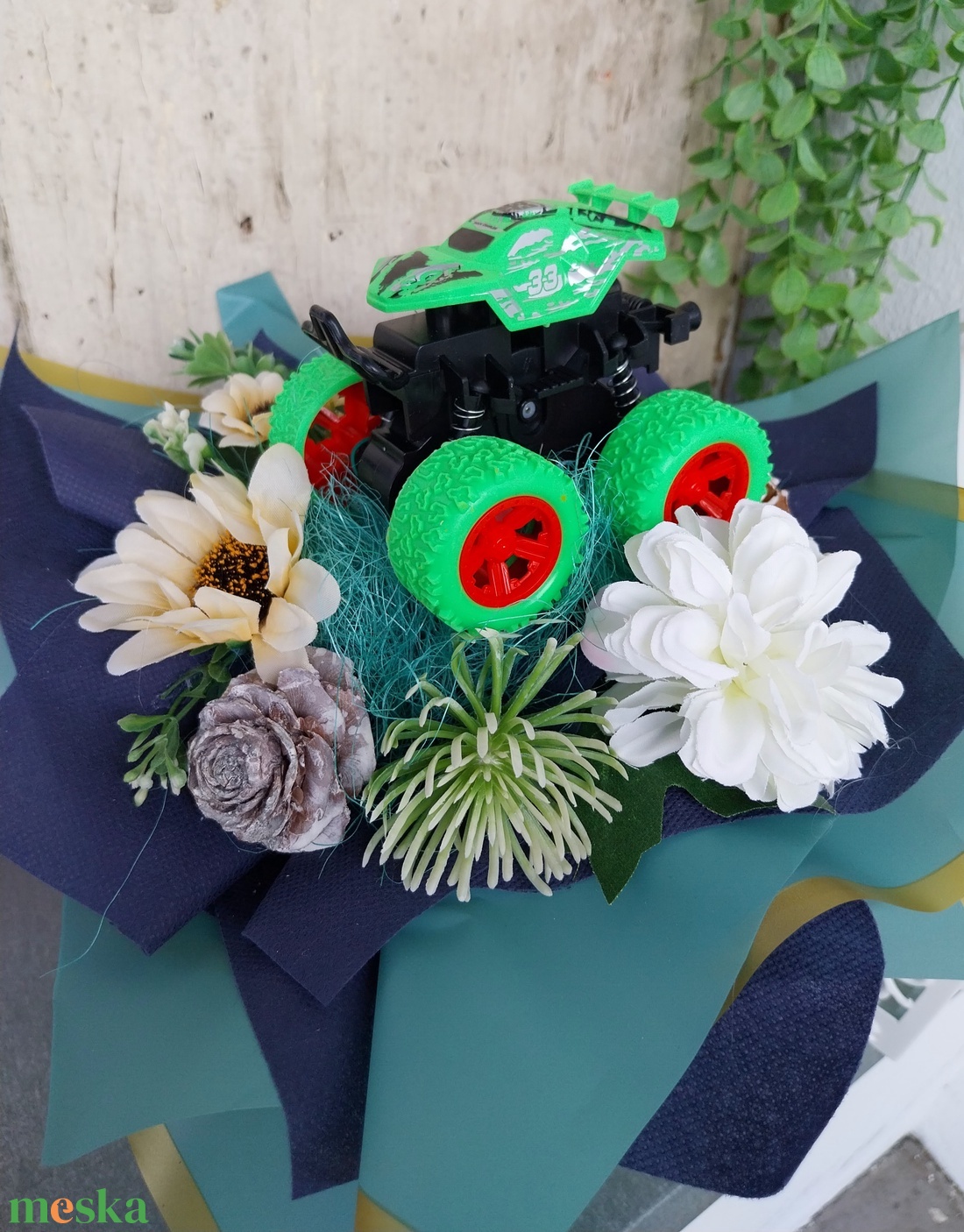 Ovis ballagási csokor - Monster Truck - otthon & életmód - virágdekoráció - virágok - virágcsokor - Meska.hu