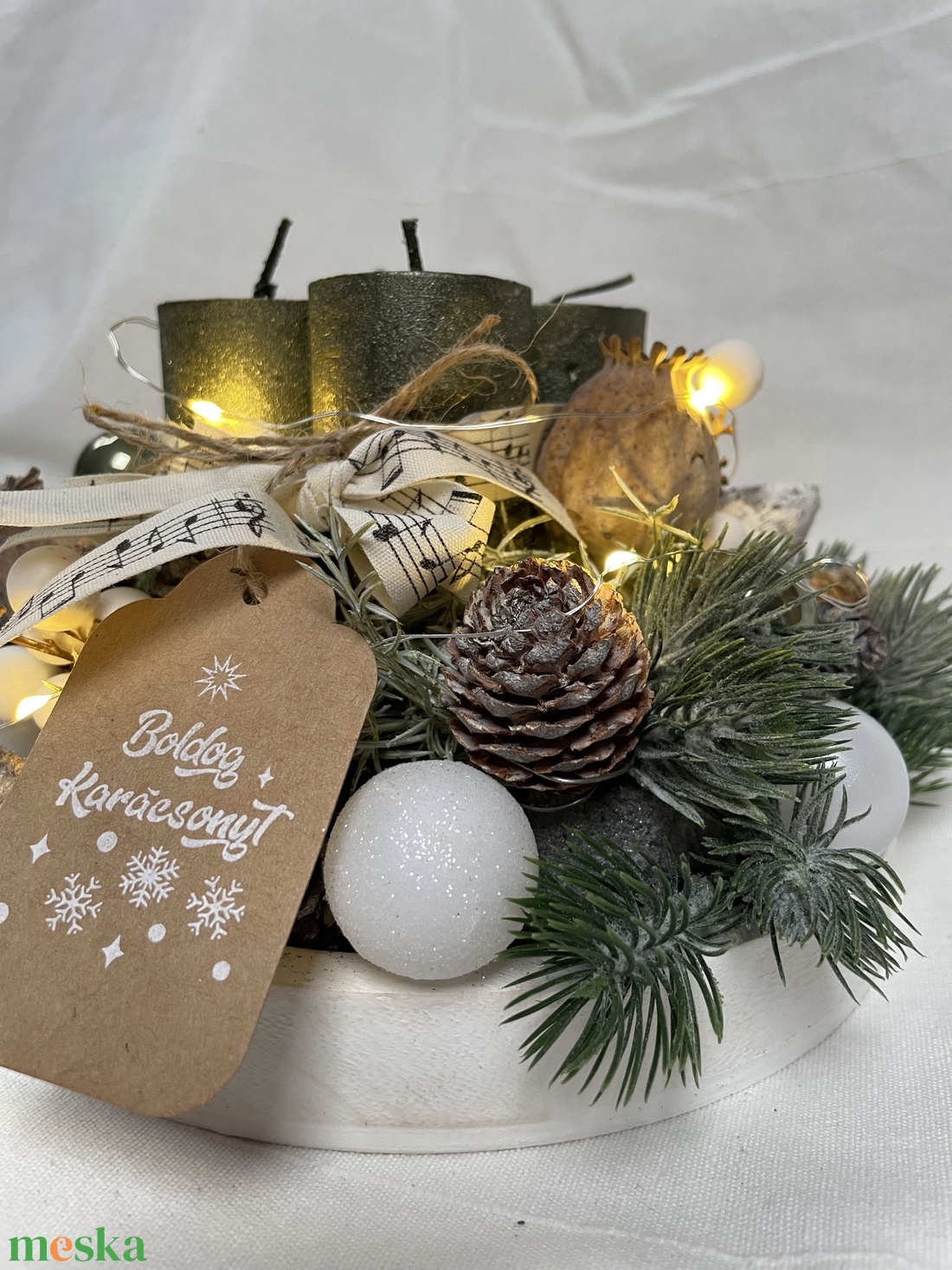 Moha zöld, 20 cm-es, adventi asztali dísz égőkkel - karácsony - adventi díszek - adventi asztaldísz - Meska.hu Moha zöld, 20 cm-es, adventi asztali dísz égőkkel - karácsony - adventi díszek - adventi asztaldísz - Meska.hu