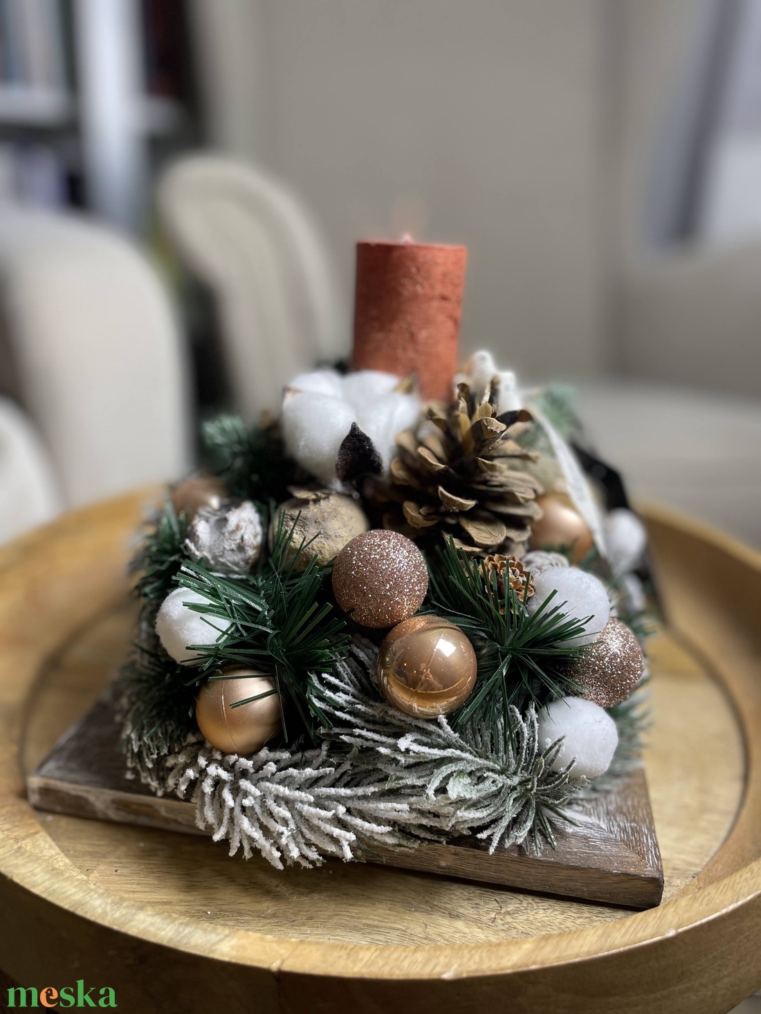 Elegáns karácsonyi asztaldísz - karácsony - adventi díszek - adventi asztaldísz - Meska.hu