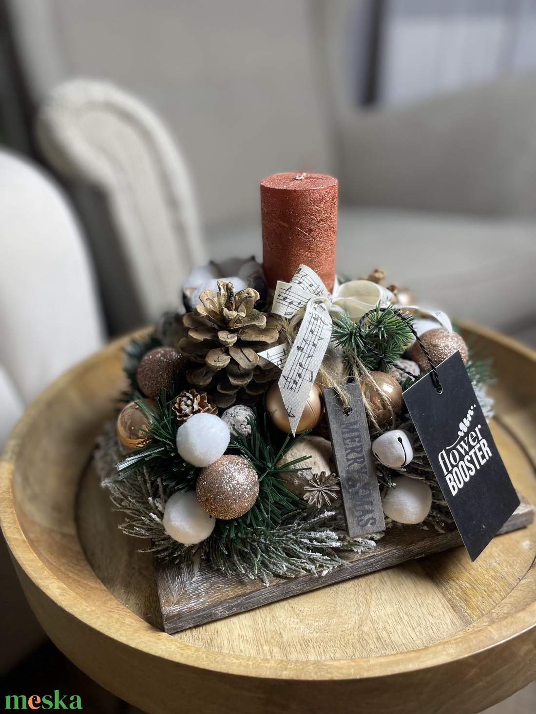 Elegáns karácsonyi asztaldísz - karácsony - adventi díszek - adventi asztaldísz - Meska.hu