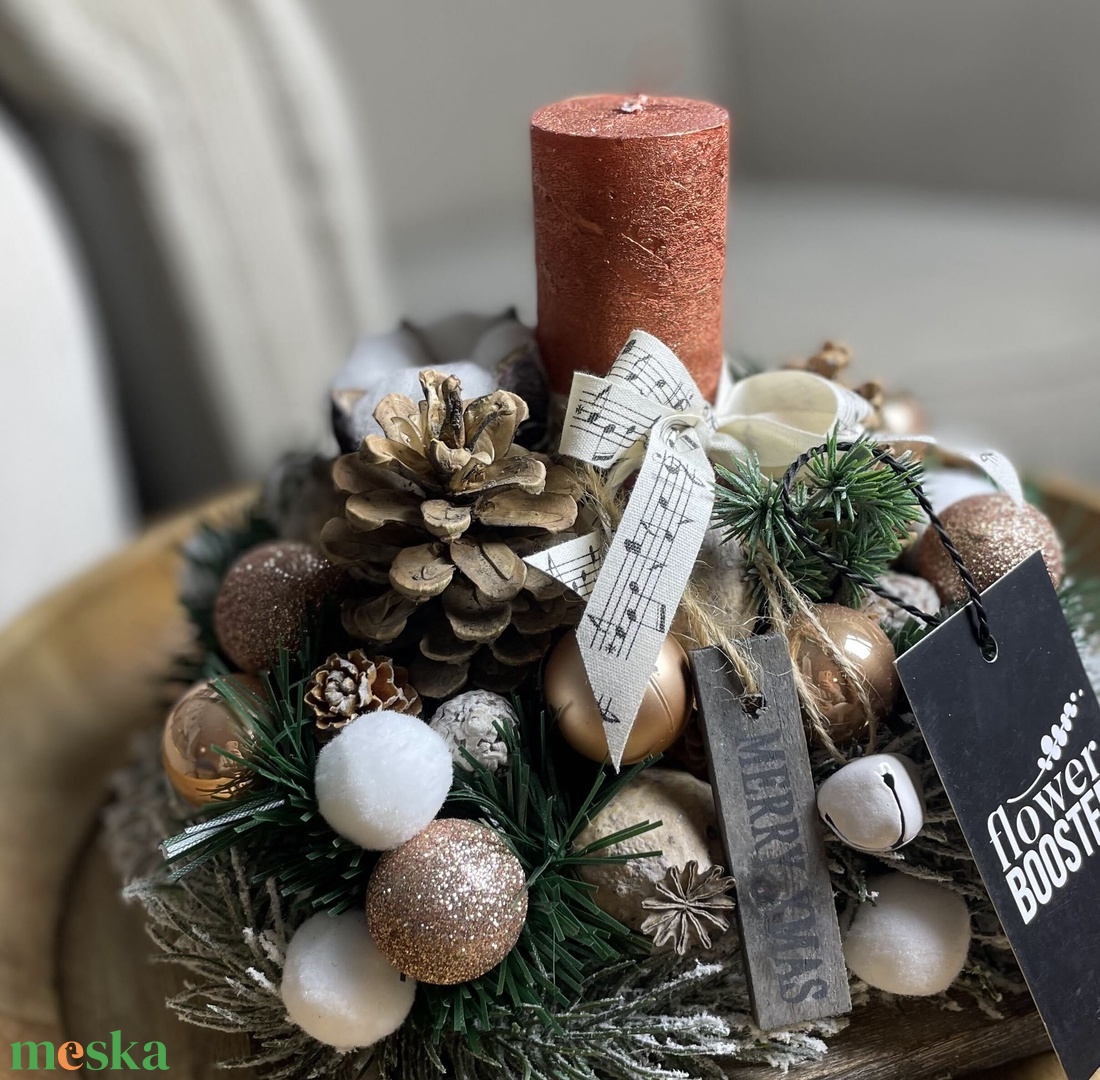 Elegáns karácsonyi asztaldísz - karácsony - adventi díszek - adventi asztaldísz - Meska.hu