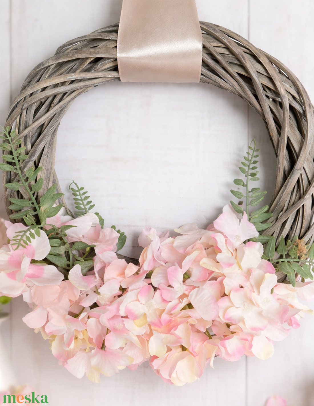 Tavaszi ajtódísz hortenziával - otthon & életmód - dekoráció - ajtó- és ablak dekoráció - ajtódísz & kopogtató - Meska.hu