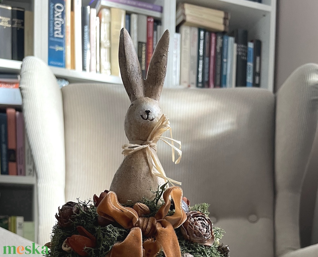 Húsvéti asztaldísz nyuszival és termésekkel - ünnepi díszek, dekorációk - húsvéti díszek és dekorációk - húsvéti asztaldíszek - Meska.hu