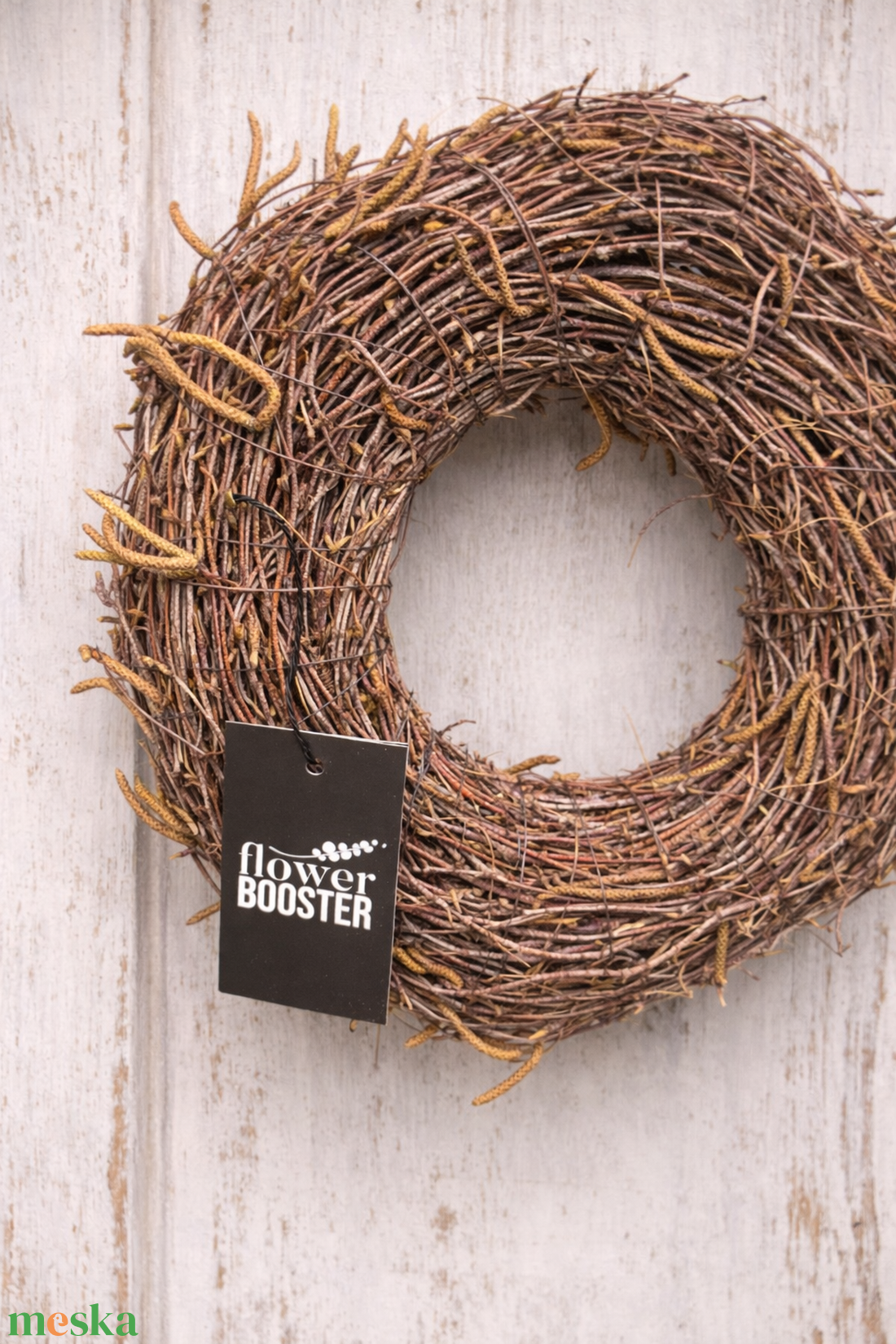 Tavaszi nyírfavesszőből szorosan kötött ajtódísz - otthon & életmód - dekoráció - ajtó- és ablak dekoráció - ajtódísz & kopogtató - Meska.hu