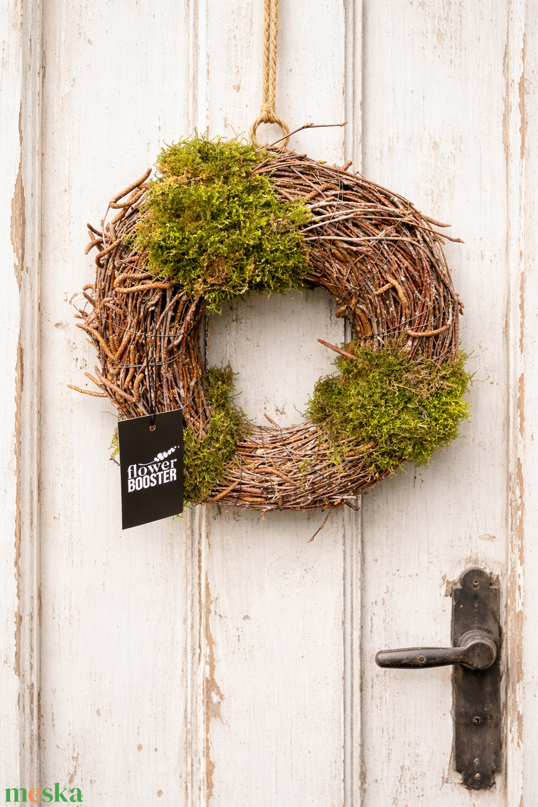 Tavaszi nyírfaágból és mohából készített nagy ajtódísz - otthon & életmód - dekoráció - ajtó- és ablak dekoráció - ajtódísz & kopogtató - Meska.hu