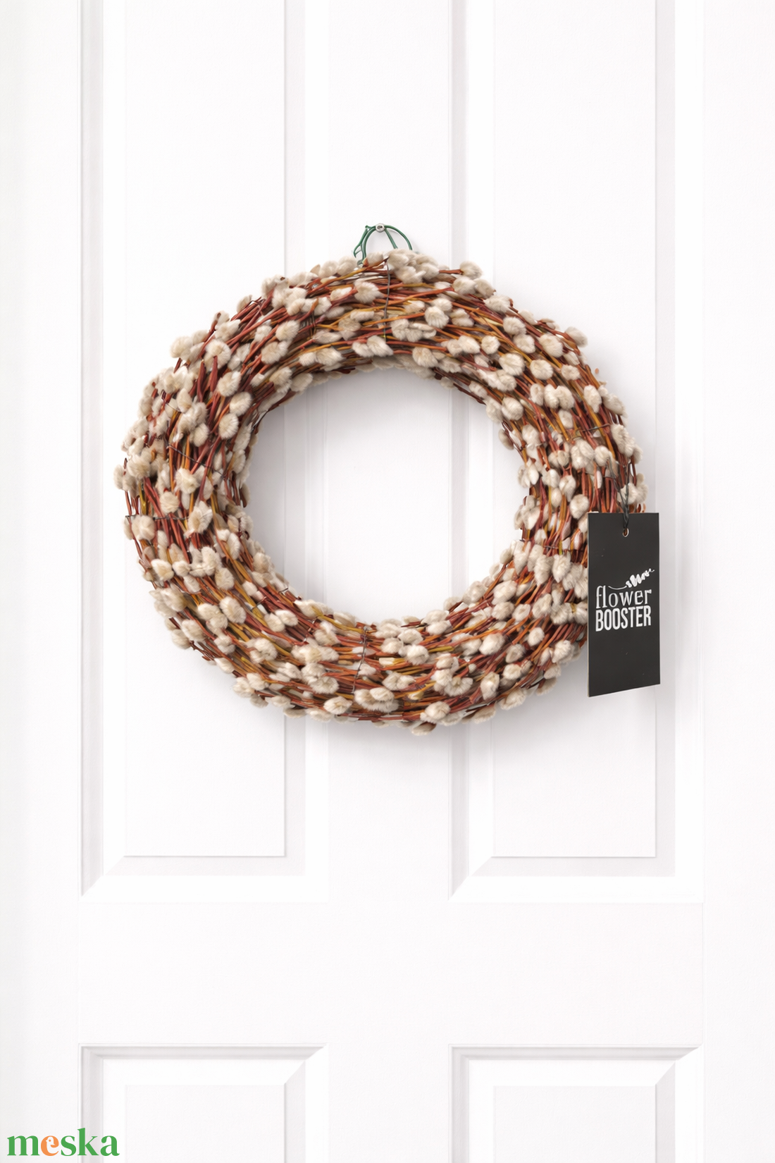 Csodás tavaszi barkakoszorú ajtóra, Húsvétra - ünnepi díszek, dekorációk - húsvéti díszek és dekorációk - húsvéti ajtódísz, kopogtató - Meska.hu