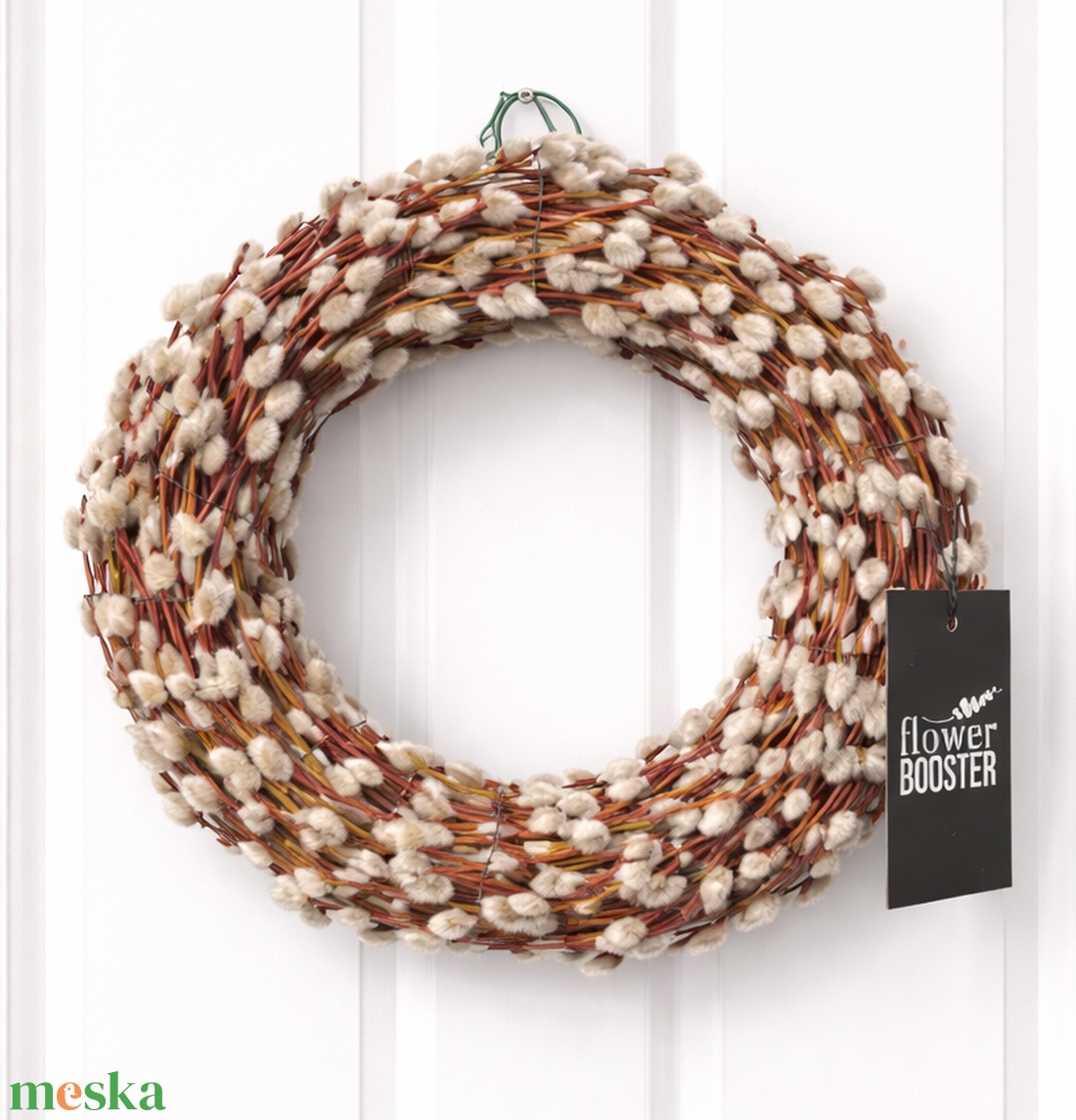 Csodás tavaszi barkakoszorú ajtóra, Húsvétra - ünnepi díszek, dekorációk - húsvéti díszek és dekorációk - húsvéti ajtódísz, kopogtató - Meska.hu