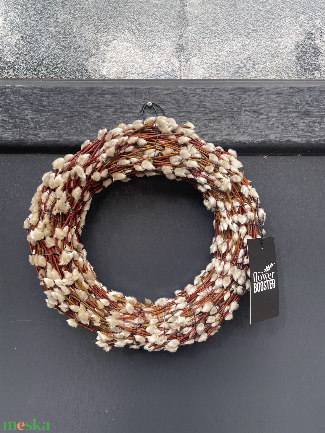 Csodás tavaszi barkakoszorú ajtóra, Húsvétra - ünnepi díszek, dekorációk - húsvéti díszek és dekorációk - húsvéti ajtódísz, kopogtató - Meska.hu