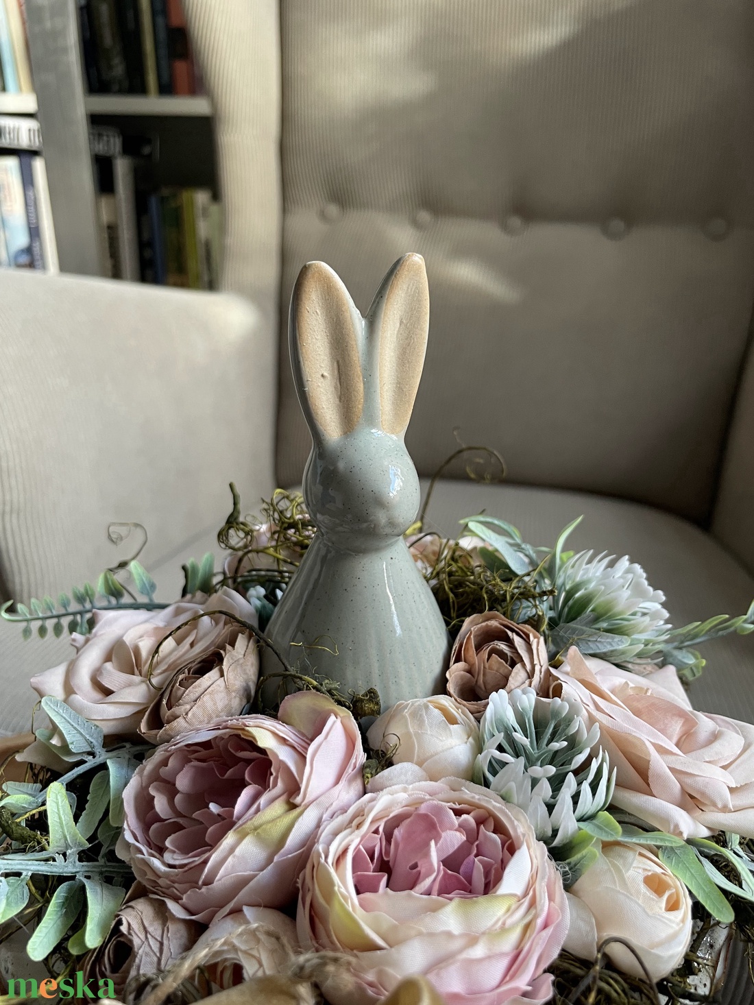 Húsvéti pasztell asztaldísz nyuszival  - ünnepi díszek, dekorációk - húsvéti díszek és dekorációk - húsvéti asztaldíszek - Meska.hu