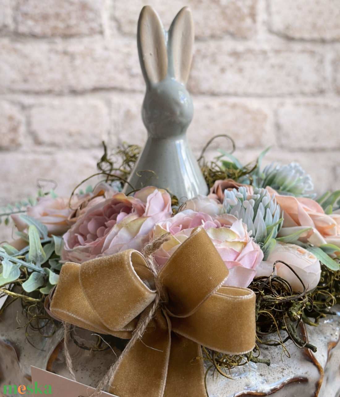 Húsvéti pasztell asztaldísz nyuszival  - ünnepi díszek, dekorációk - húsvéti díszek és dekorációk - húsvéti asztaldíszek - Meska.hu