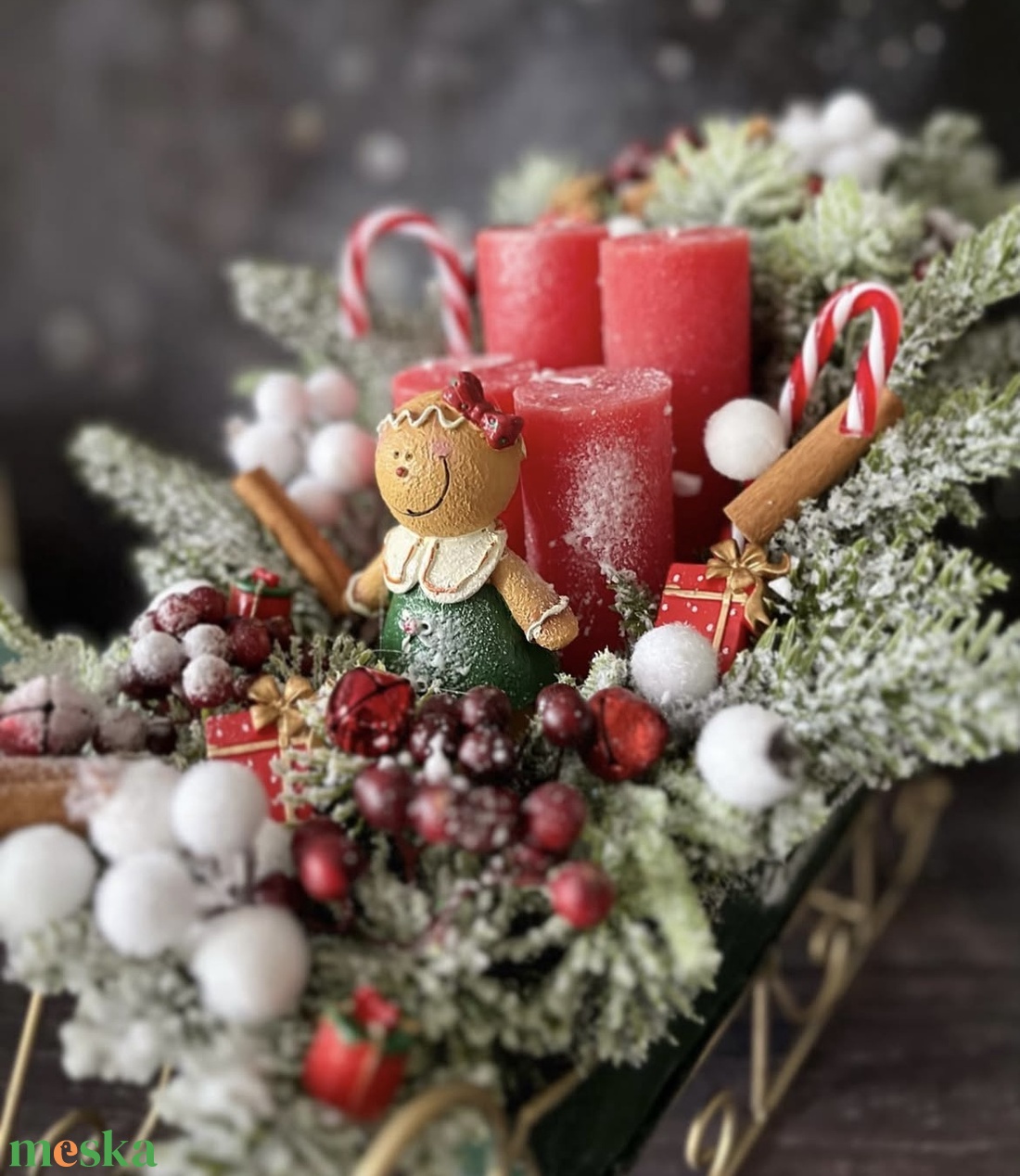 Szánkós adventi dísz - karácsony - adventi díszek - adventi asztaldísz - Meska.hu