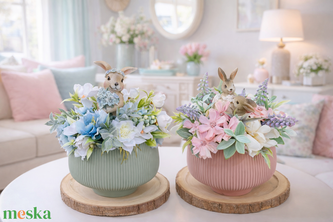 Húsvéti asztaldísz - kékes-zöldes - otthon & életmód - dekoráció - asztal és polc dekoráció - asztaldísz - Meska.hu