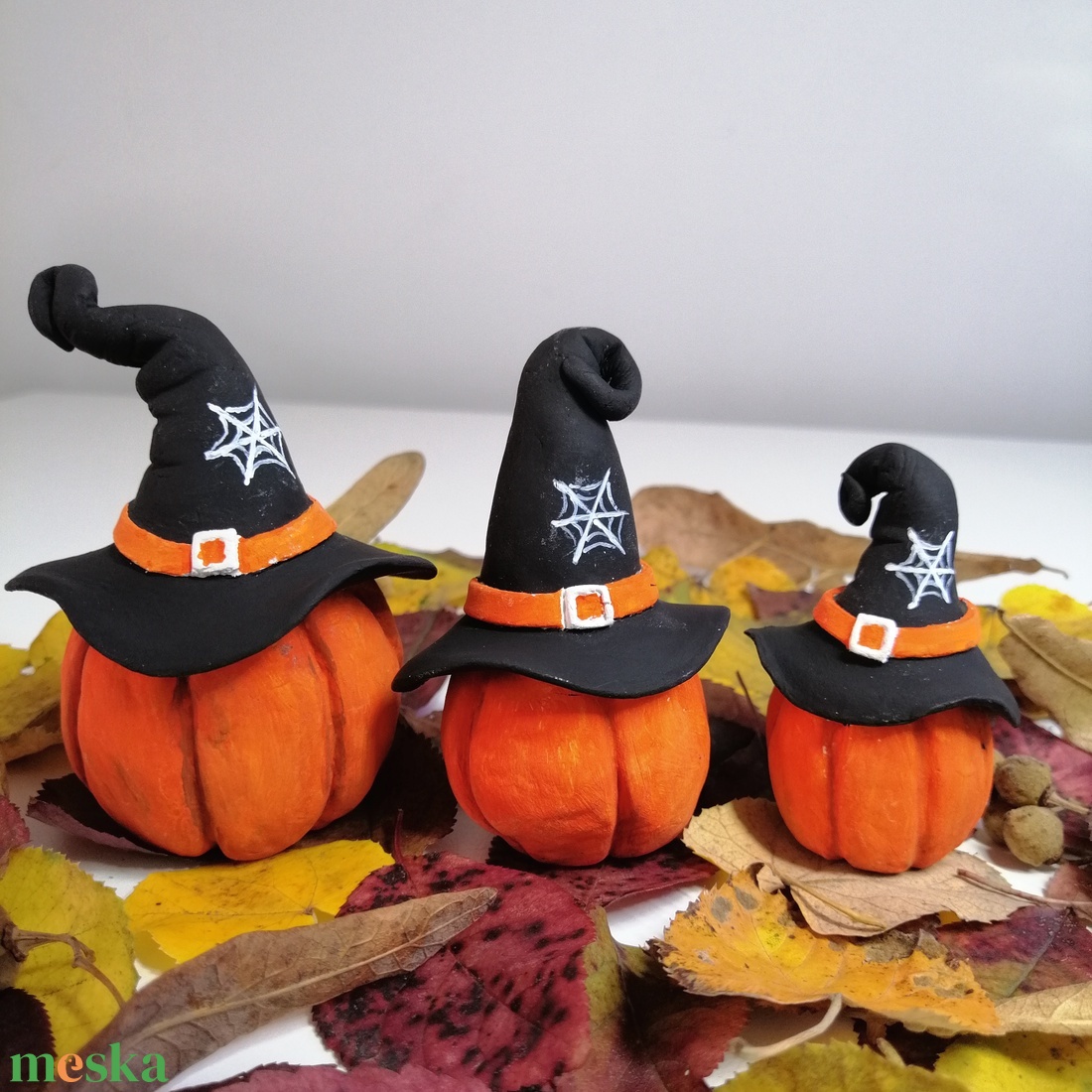 Kézzel készített gyurma halloween-i tök, Ünnepi dekoráció, Lakásdekoráció - otthon & életmód - dekoráció - halloween - halloweeni dekoráció - Meska.hu