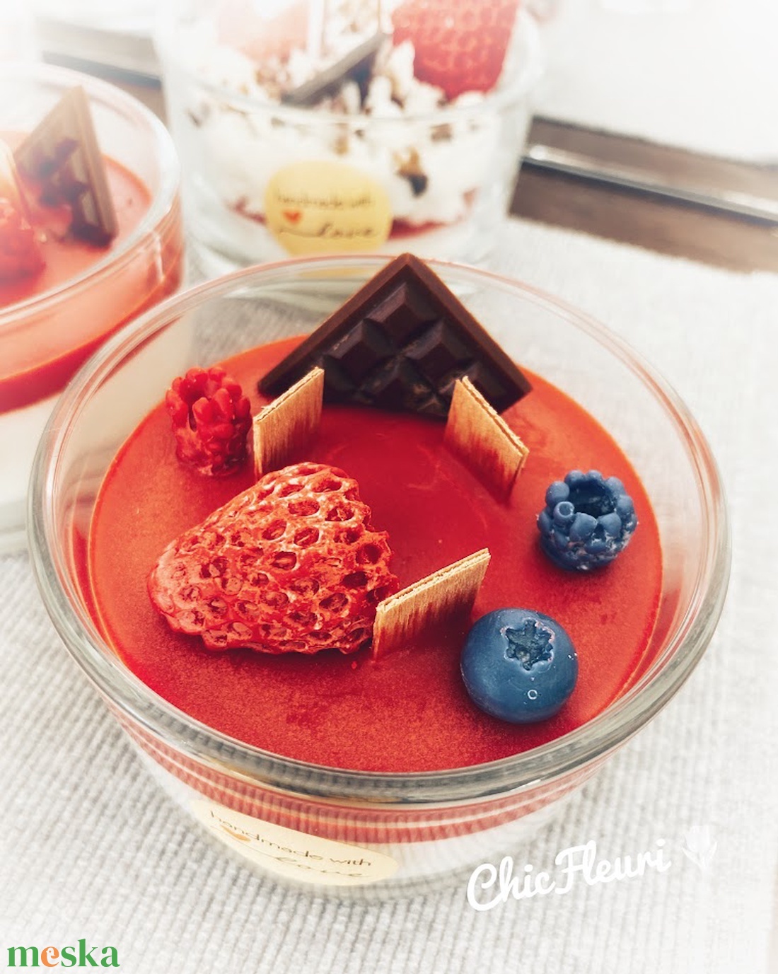 Gyümölcsös panna cotta gyertya - otthon & életmód - gyertya, illat, aroma - gyertya - Meska.hu