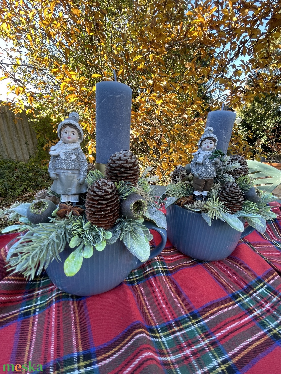 Kislány kékben karácsonyi asztaldísz - otthon & életmód - dekoráció - asztal és polc dekoráció - asztaldísz - Meska.hu