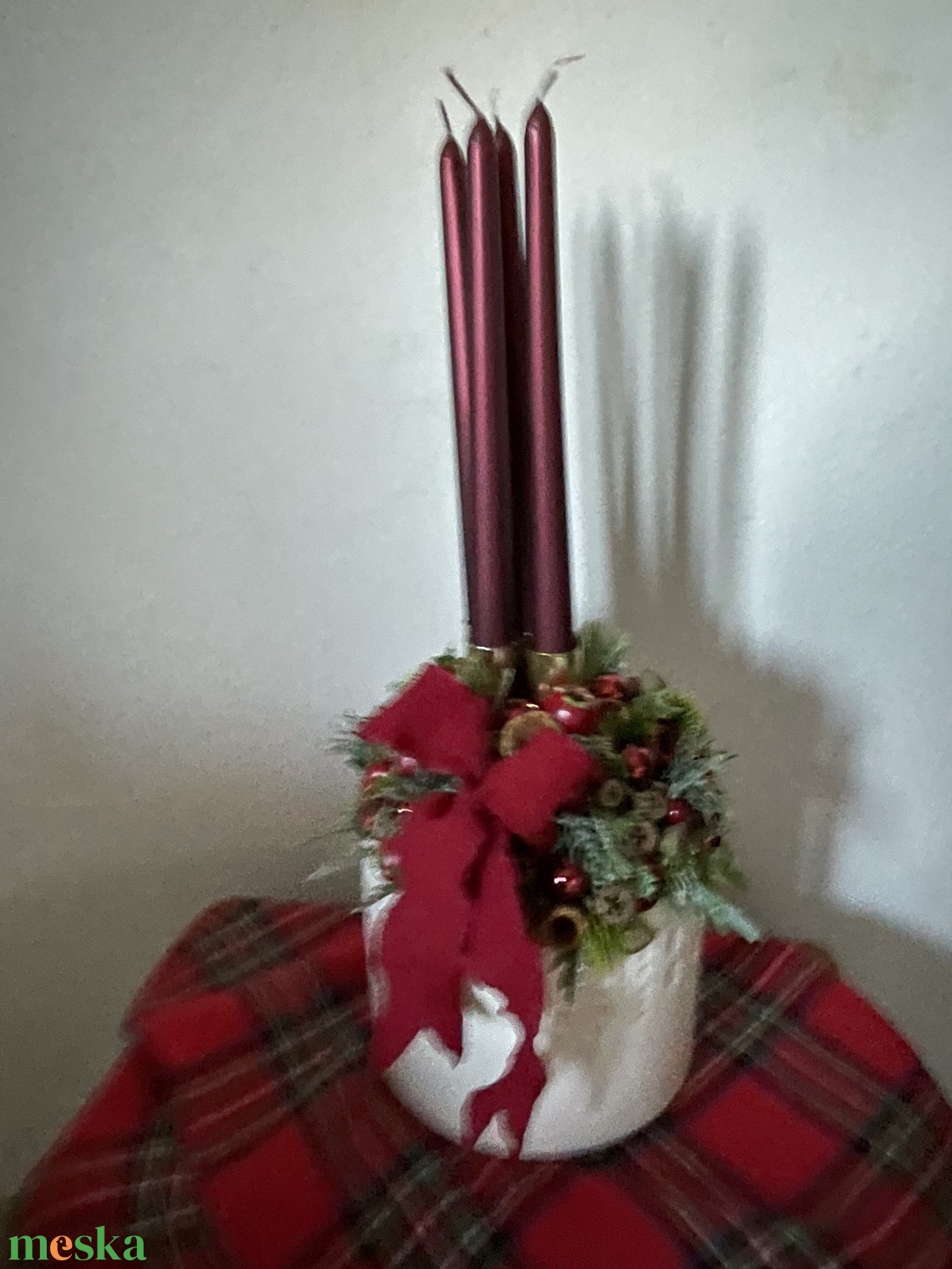 Klasszikus adventi szépség - otthon & életmód - dekoráció - asztal és polc dekoráció - asztaldísz - Meska.hu