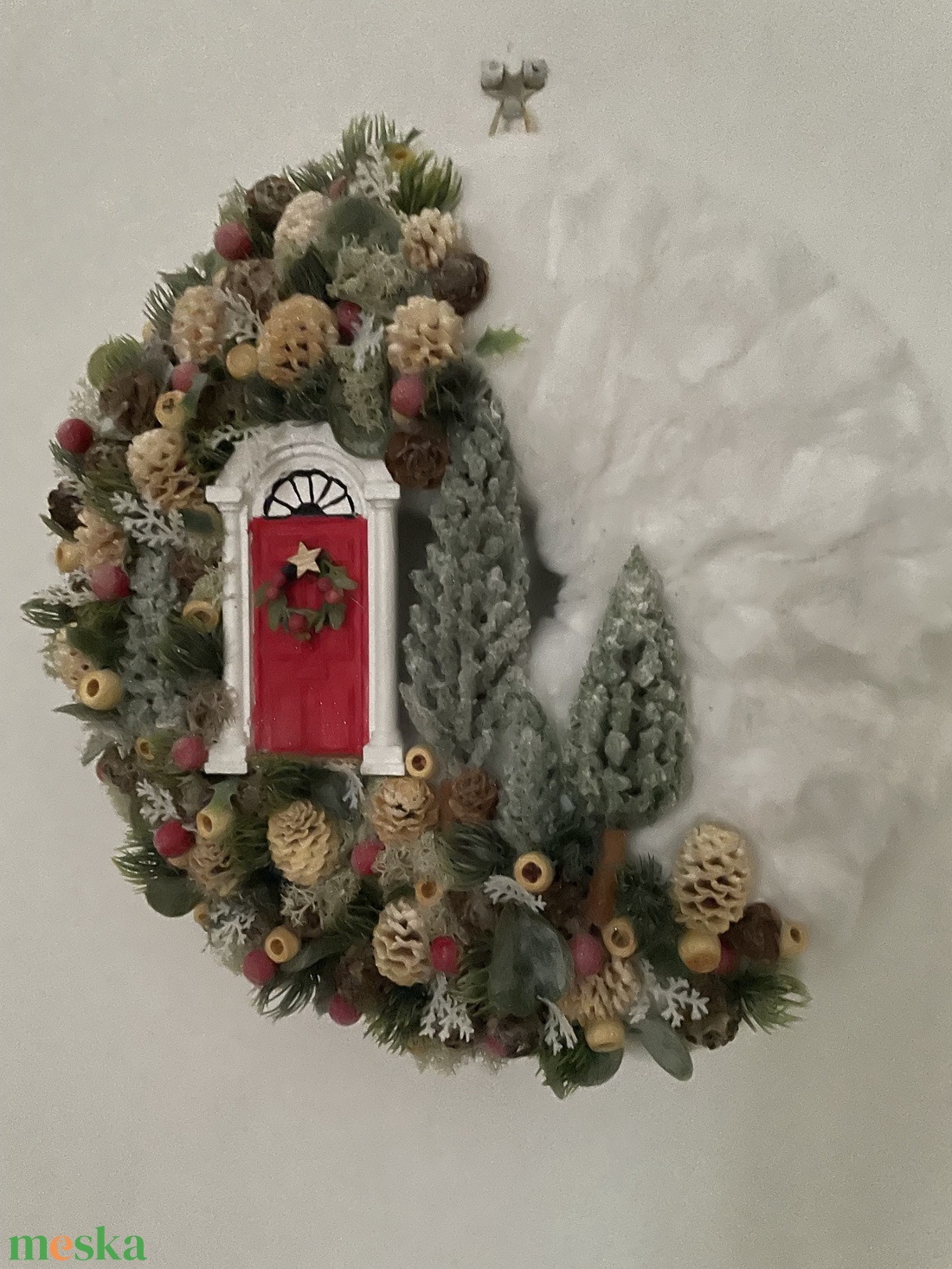 Legyen hó! Téli kopogtató. - otthon & életmód - dekoráció - ajtó- és ablak dekoráció - ajtódísz & kopogtató - Meska.hu