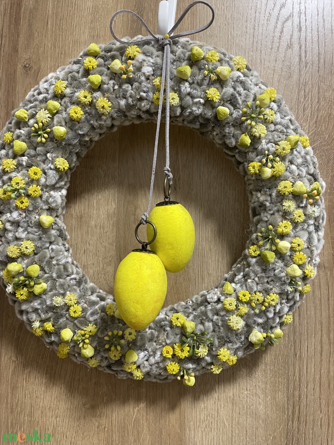 Tavaszi barkaszemes kopogtató - otthon & életmód - dekoráció - ajtó- és ablak dekoráció - ajtódísz & kopogtató - Meska.hu