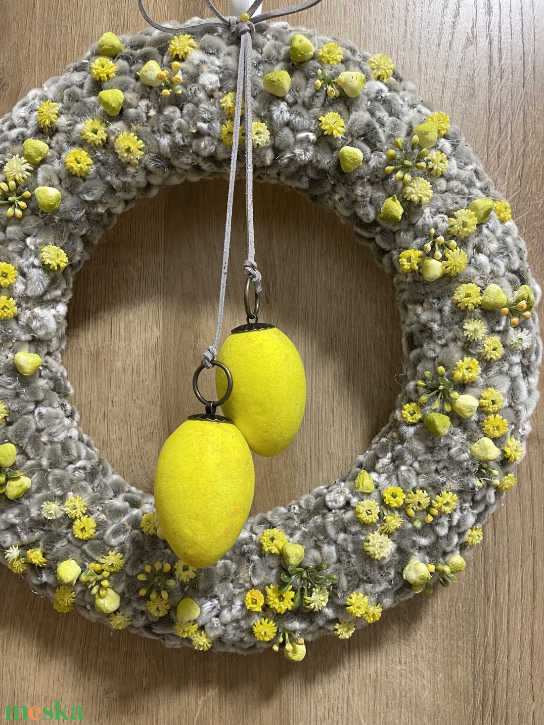 Tavaszi barkaszemes kopogtató - otthon & életmód - dekoráció - ajtó- és ablak dekoráció - ajtódísz & kopogtató - Meska.hu