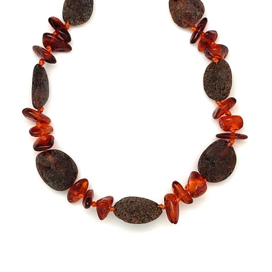 Borostyán barna matt pebble splitter nyaklánc 45cm - kellékek & szerszámok - ásvány alapanyag - splitter - Meska.hu