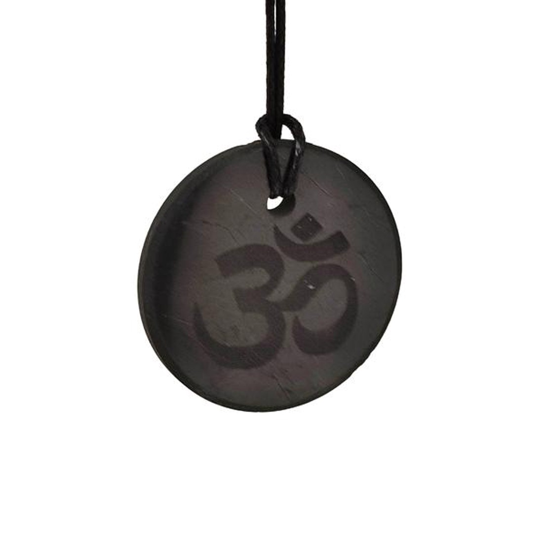 Shungit medál gravírozott ohm 30mm - ékszer - nyaklánc - medál - Meska.hu