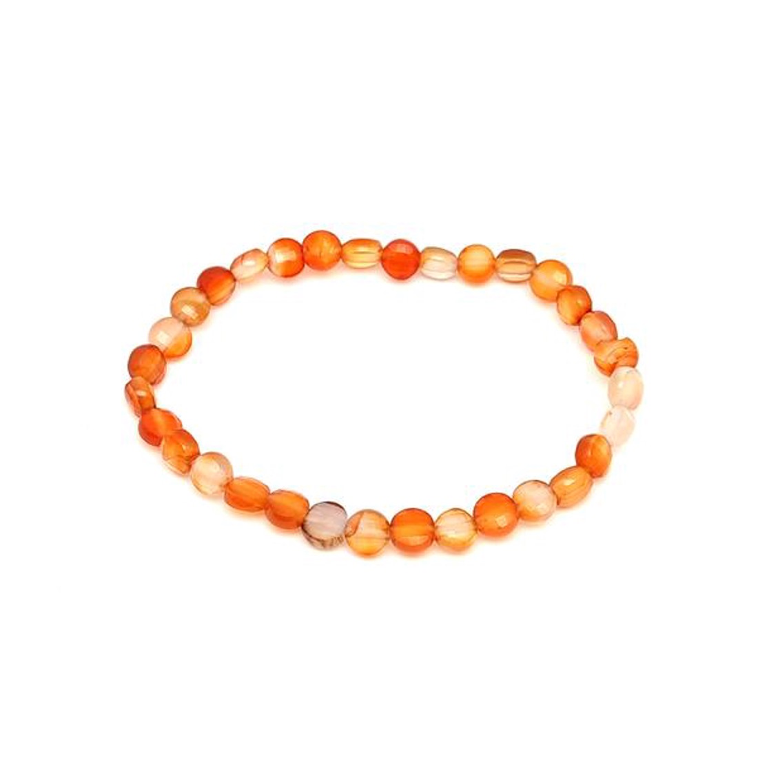 Karneol fazettált korong karkötő 6x4mm - ékszer - karkötő - ásványkarkötő - Meska.hu
