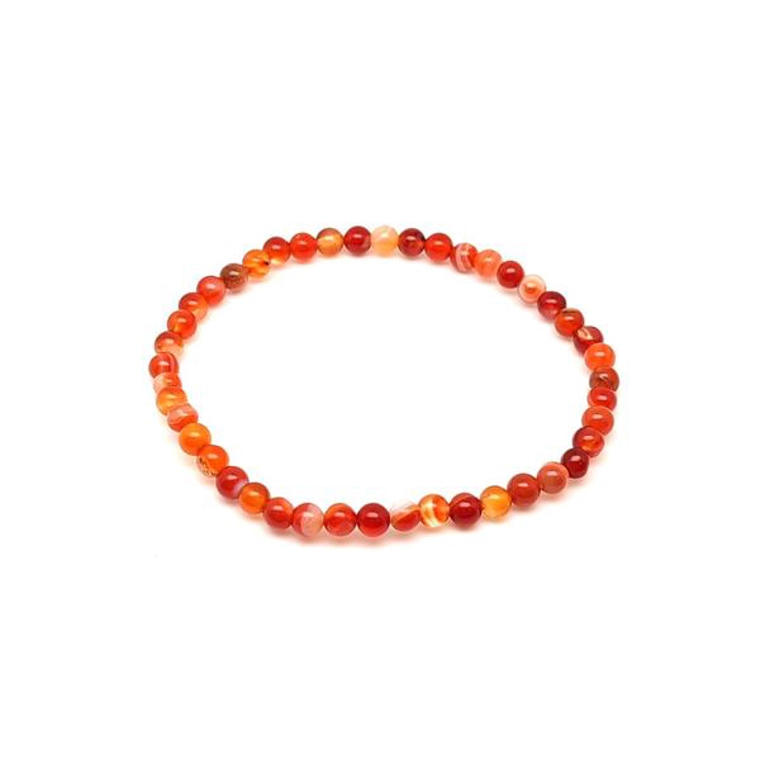 Karneol sávos ásvány karkötő golyós 4mm - ékszer - karkötő - ásványkarkötő - Meska.hu