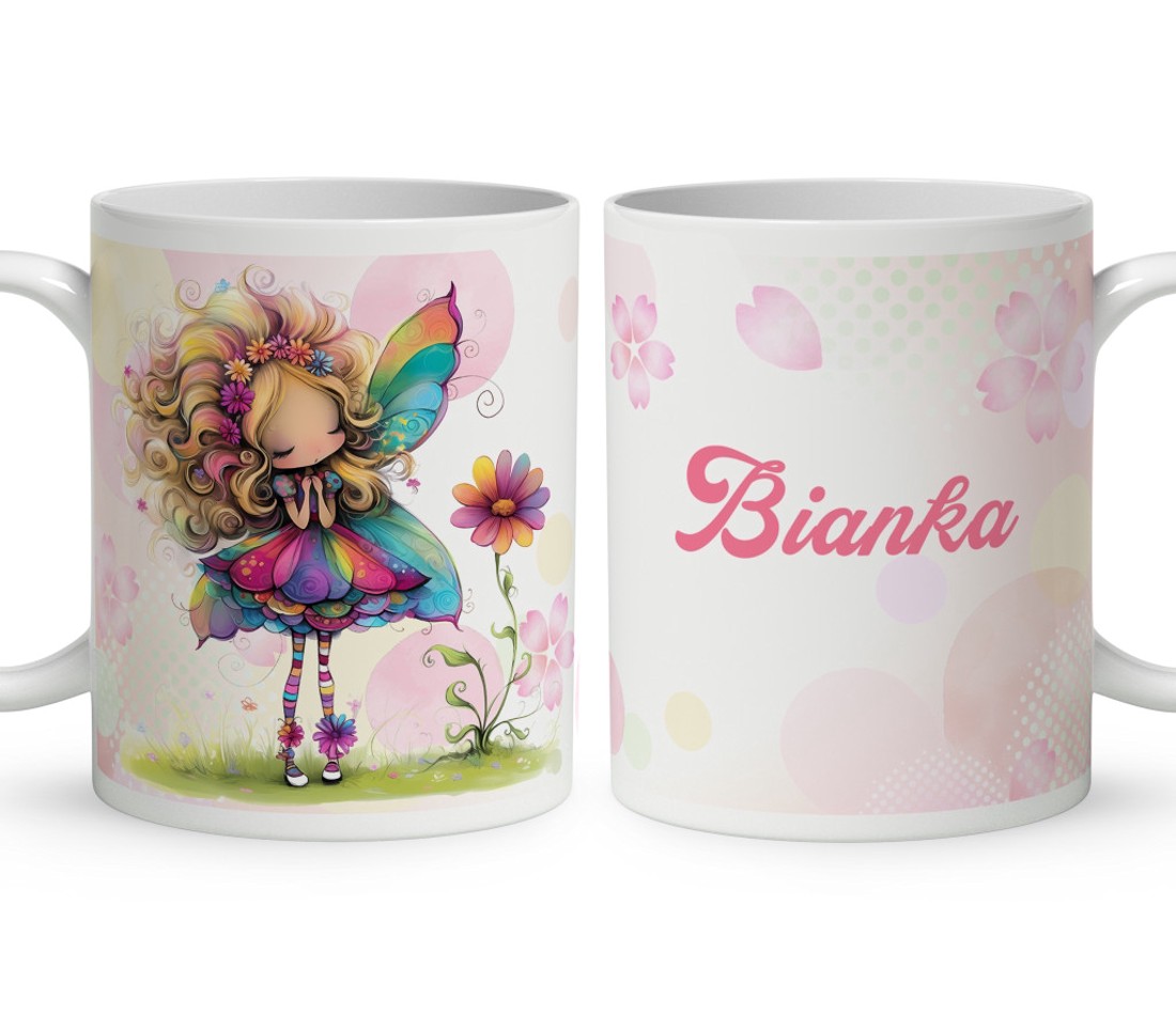 Névvel kérhető - Cuki virág tündér mintás bögre - otthon & életmód - konyhafelszerelés, tálalás - tálalás - bögre & csésze - Meska.hu