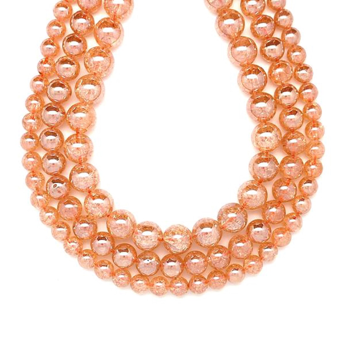 Aura kvarc roppantott golyó arany 8-9mm ékszerkészítő alapanyag (füzér) - kellékek & szerszámok - ásvány alapanyag - ásványfüzér - Meska.hu