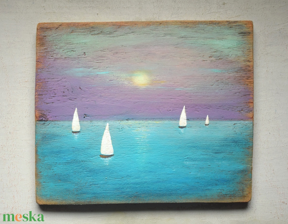Vitorlások - művészet - festmény - akril - Meska.hu