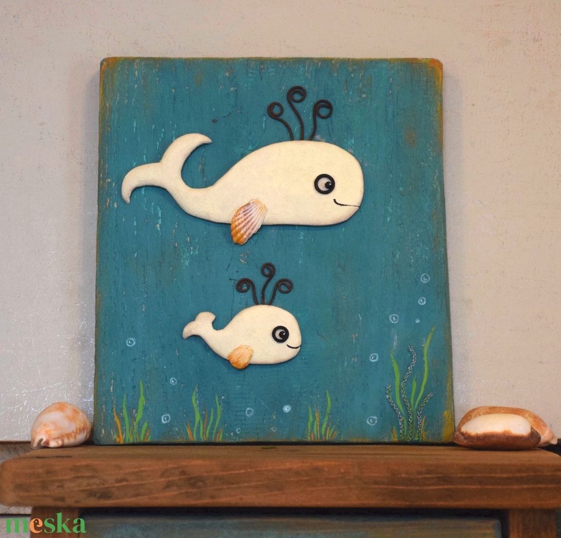 Bálnák - otthon & életmód - dekoráció - kép & falikép - 3d képek - Meska.hu