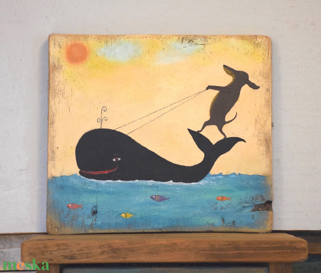 A hullámlovas  - művészet - festmény - akril - Meska.hu