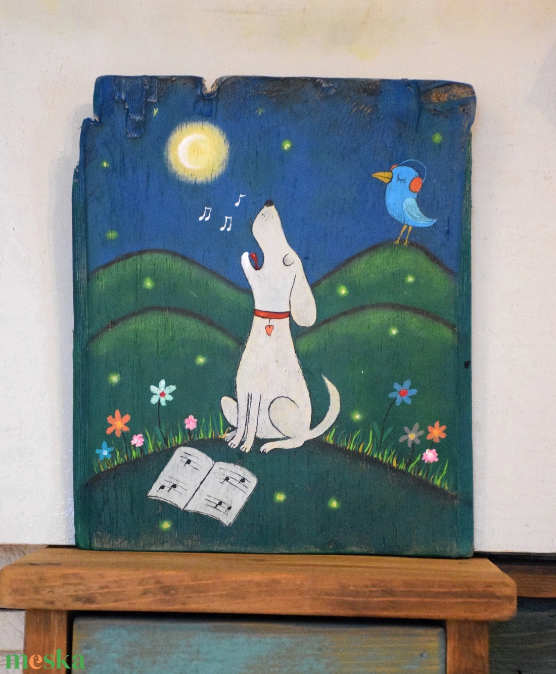 Éneklő kutyuli - művészet - festmény - akril - Meska.hu