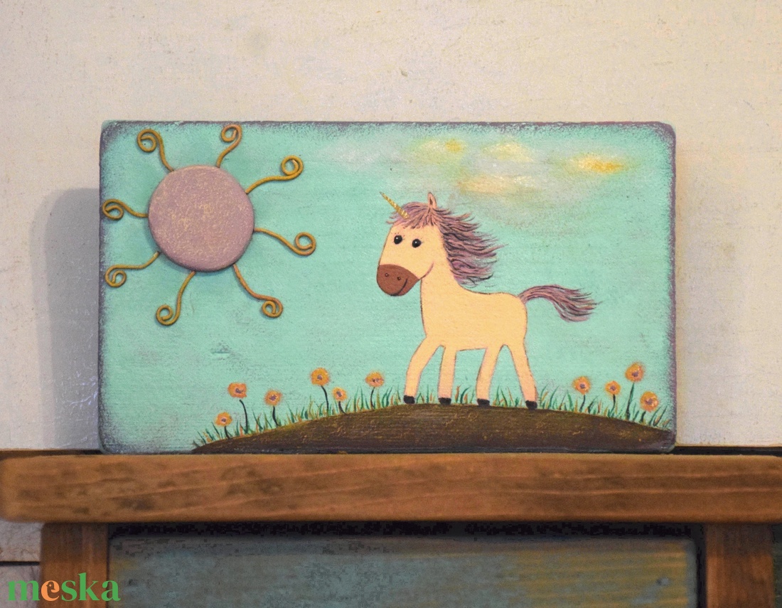 Unikornis - művészet - festmény - akril - Meska.hu
