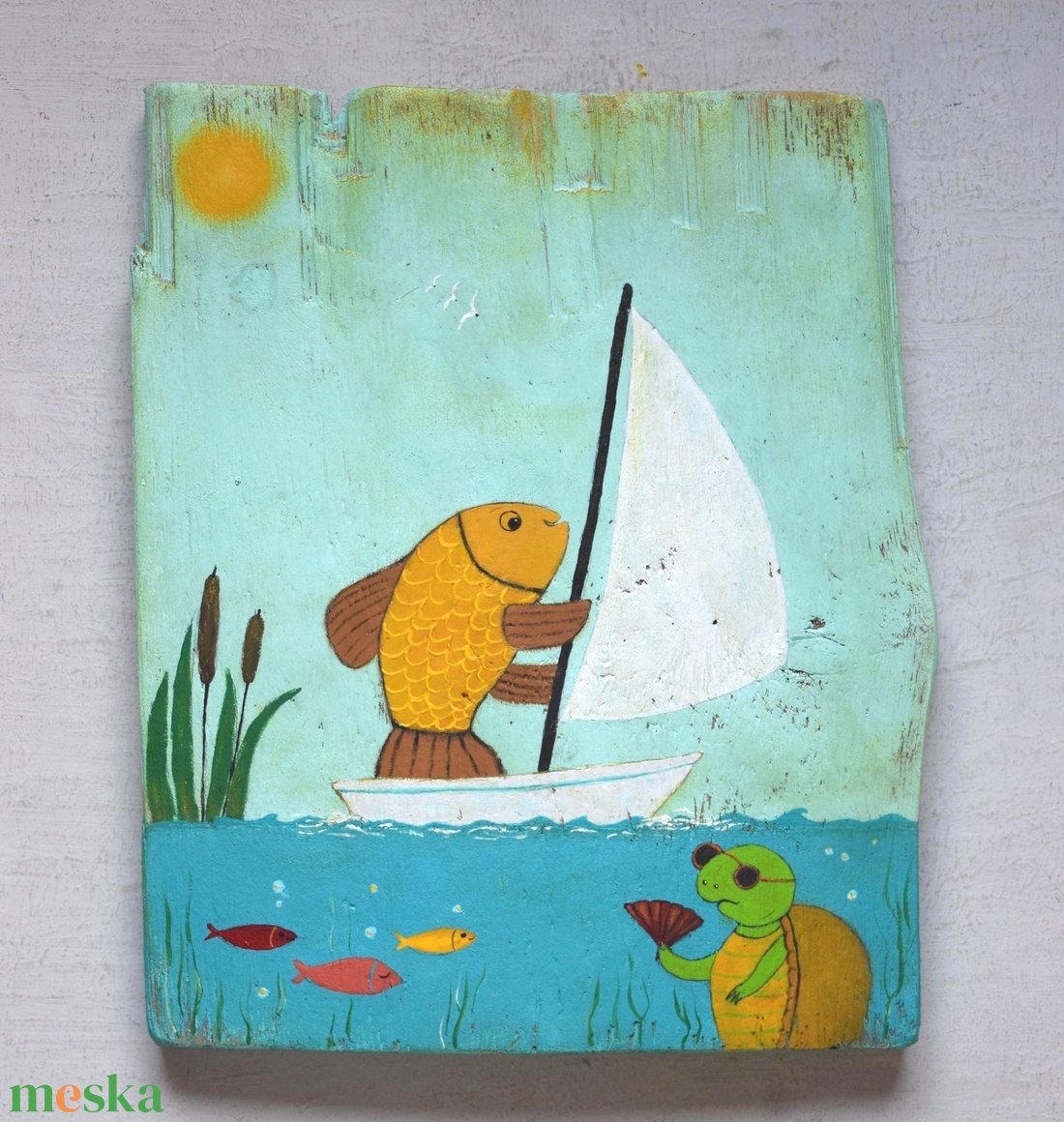 Vitorlázó halacska - művészet - festmény - akril - Meska.hu