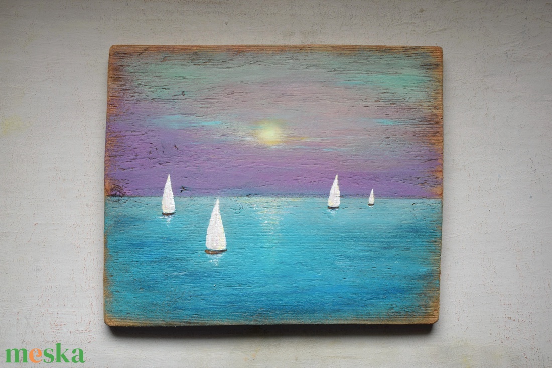 Vitorlások - művészet - festmény - akril - Meska.hu